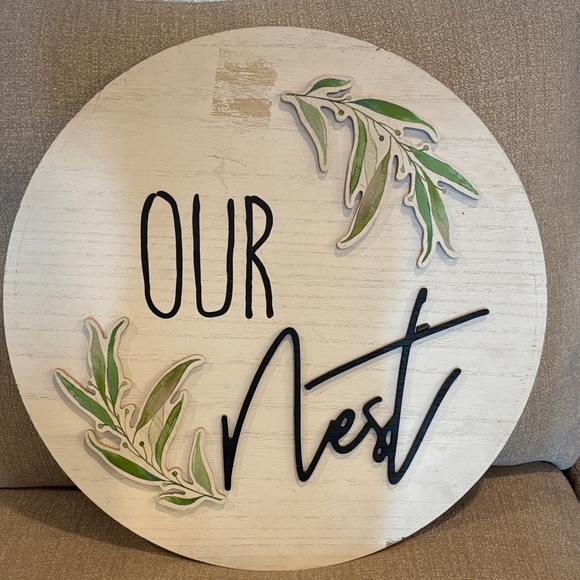 Hobby Lobby Other - Hobby Lobby 'Our Nest' Wall Art - White and Green